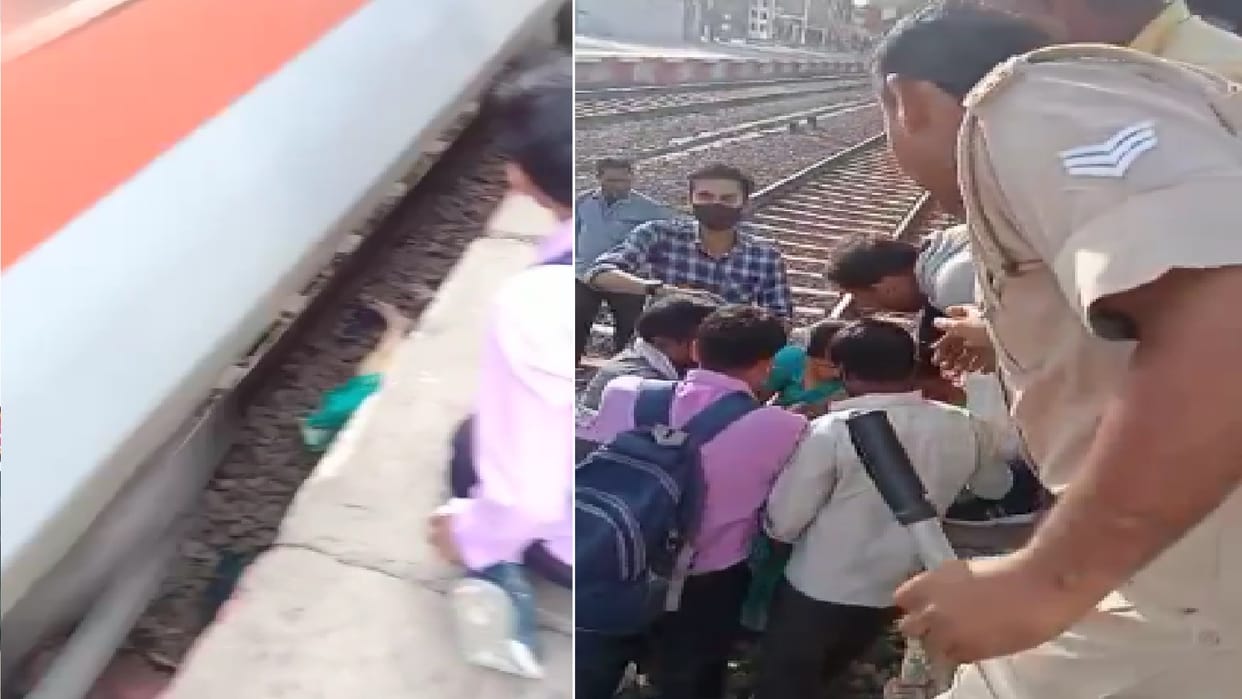 kanpur women fell from train in firozabad