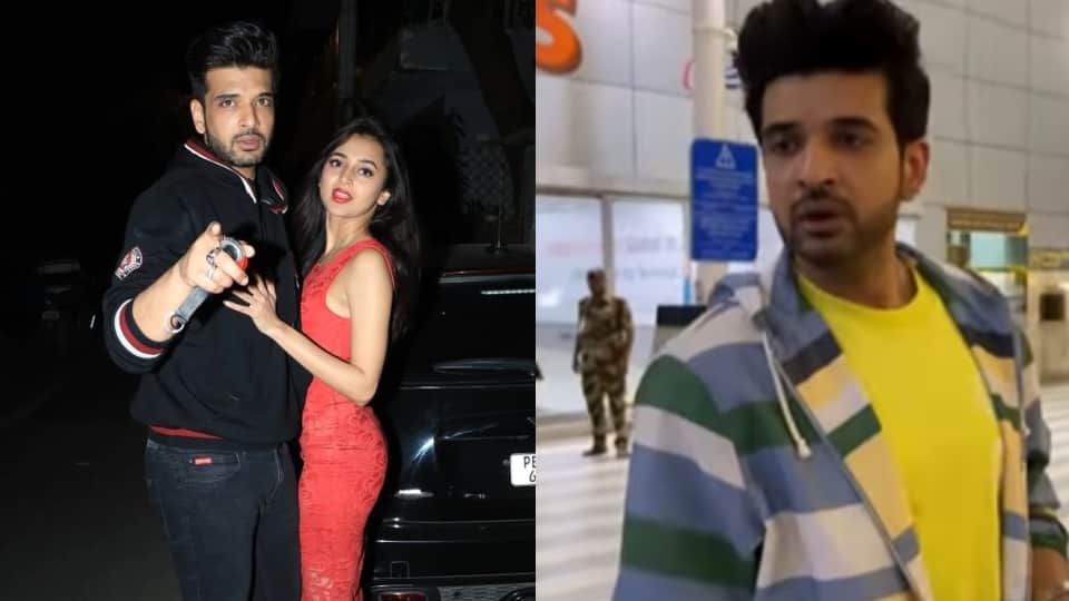 Karan kundrra got angry on paparazzi for torturing his girlfriend Tejasswi Prakash watch video