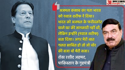 पाकिस्तान के प्रधानमंत्री इमरान खान और गृहमंत्री शेख रशीद अहमद।