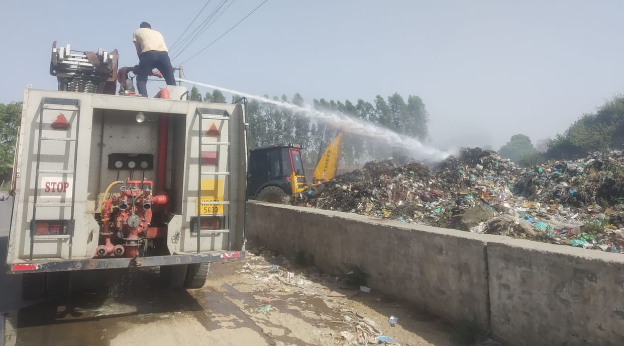 Garbage fire, smoke