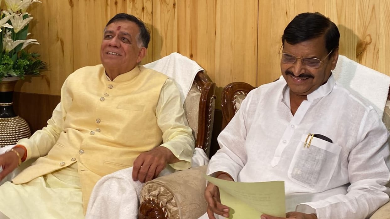 shivpal singh yadav takes oath as MLA in Lucknow.