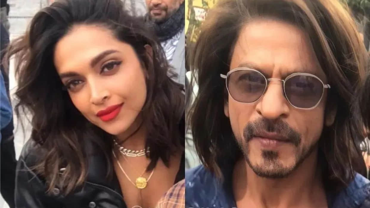 Shah Rukh khan and Deepika Padukone clicks Selfies with fans on the set of movie Pathaan in Spain