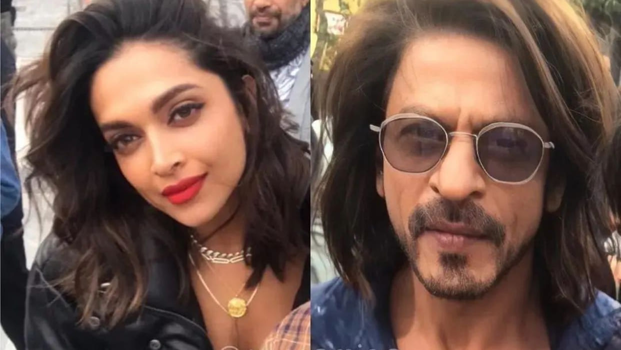 Shah Rukh khan and Deepika Padukone clicks Selfies with fans on the set of movie Pathaan in Spain