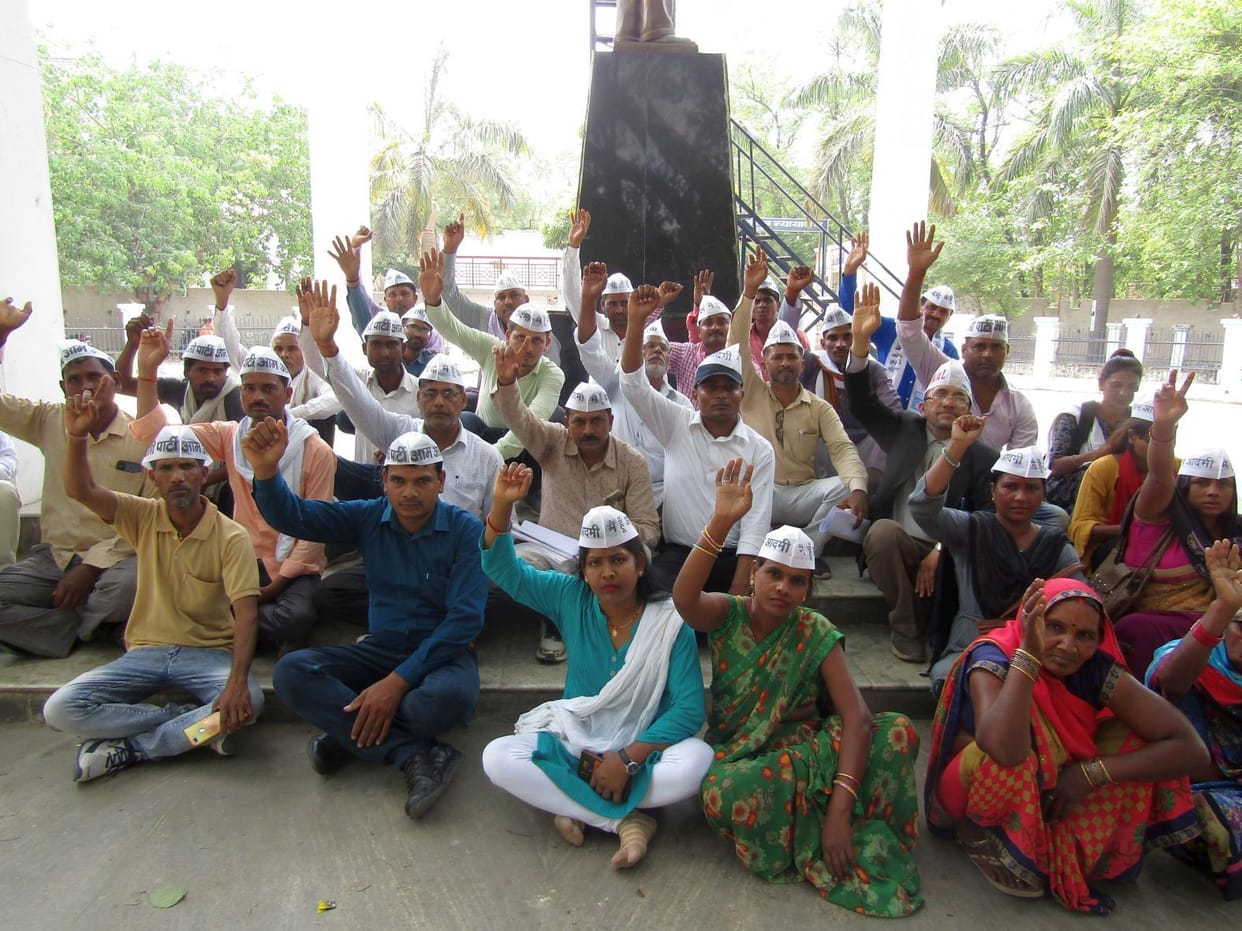 Protest against attack on CM residence in Delhi