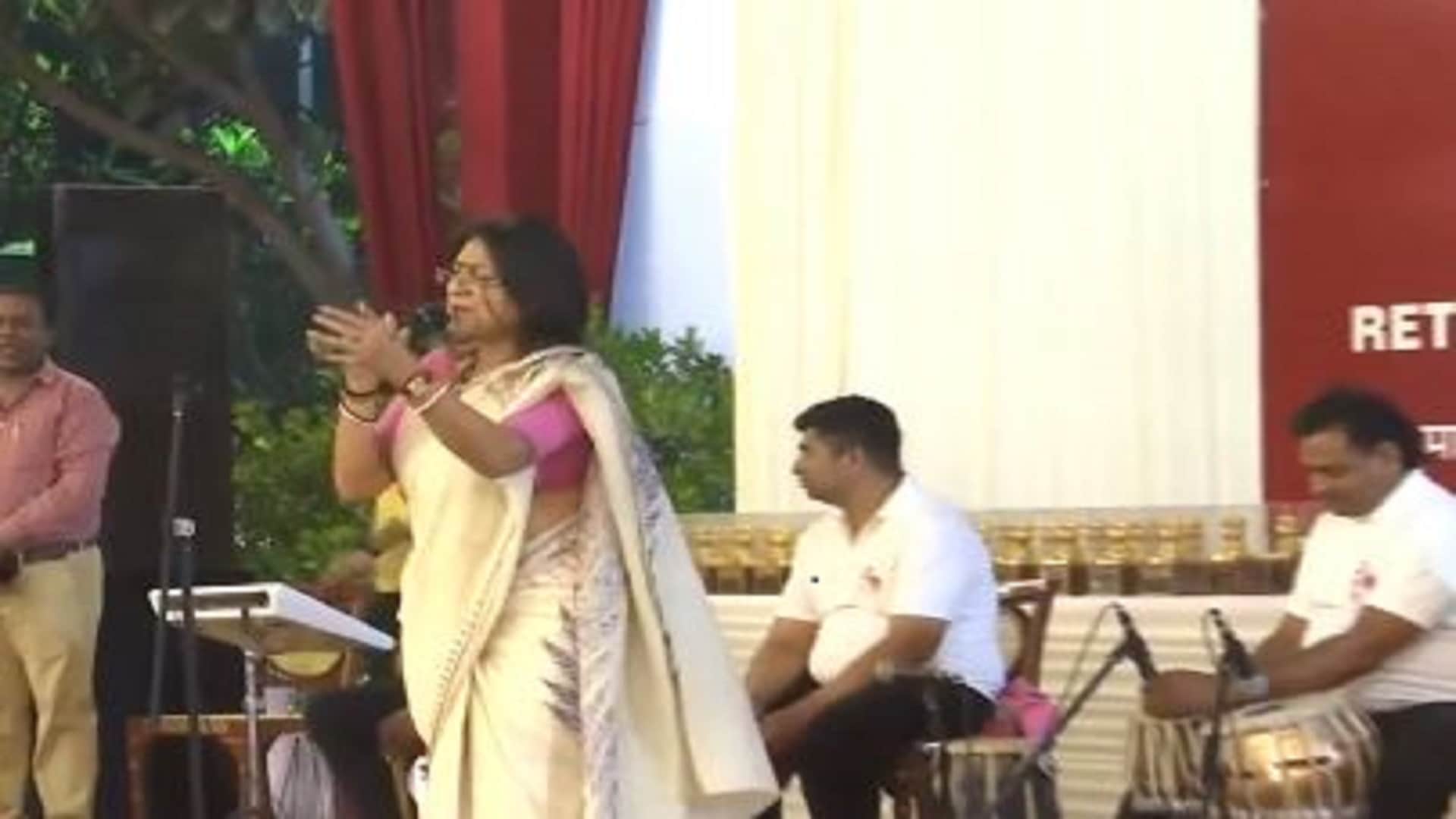 Prime Minister Narendra Modi arrives at the farewell ceremony of the 72 outgoing Rajya Sabha members