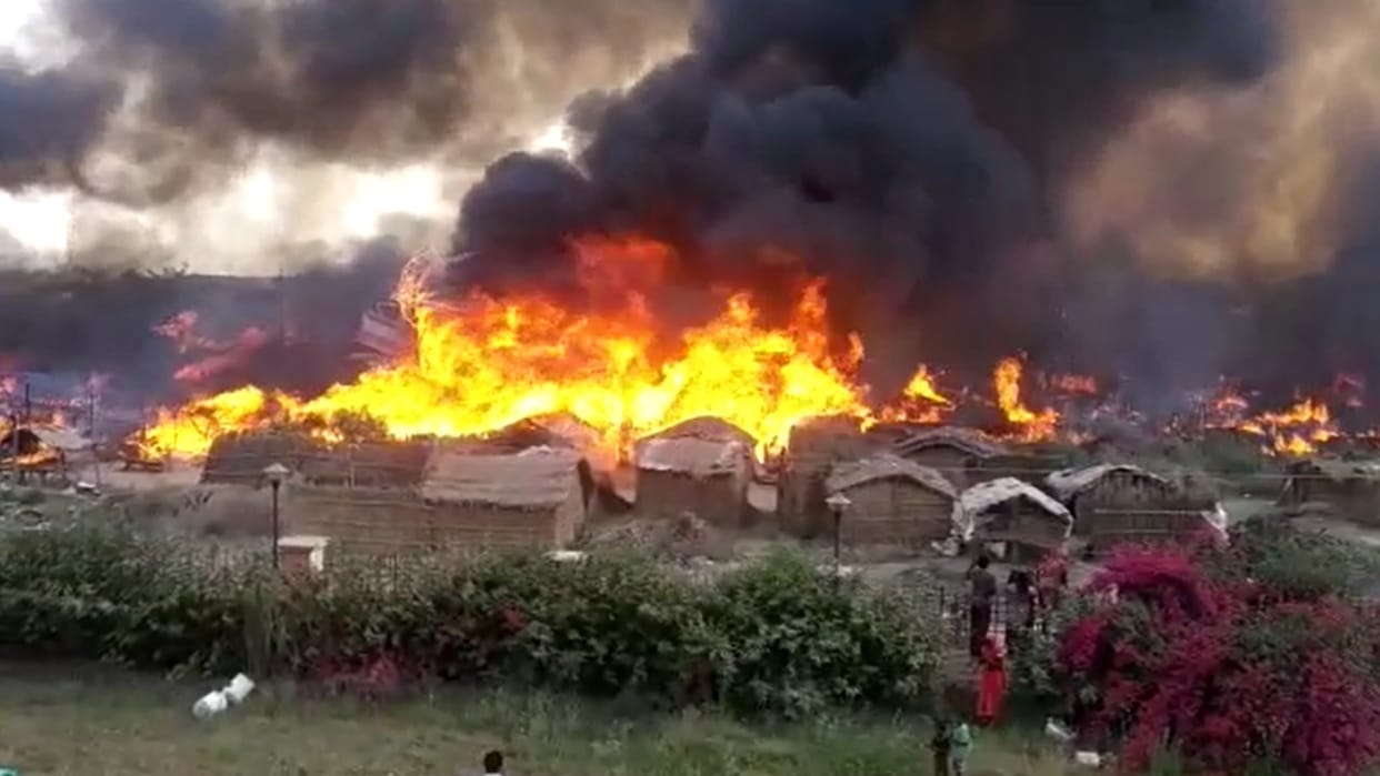 migrant labourers jhuggis gutted in fire in Bathu Una Himachal Pradesh