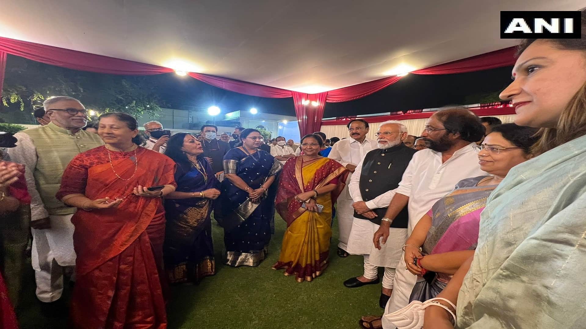 Prime Minister Narendra Modi arrives at the farewell ceremony of the 72 outgoing Rajya Sabha members