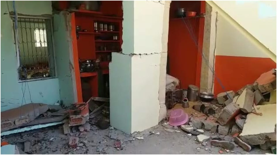 House damaged by sudden explosion in churu
