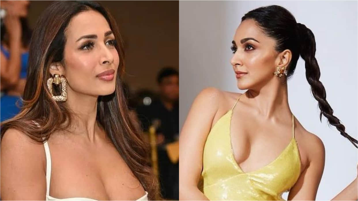 kiara advani deep v plunging neckline shimmery blue jumpsuit bold