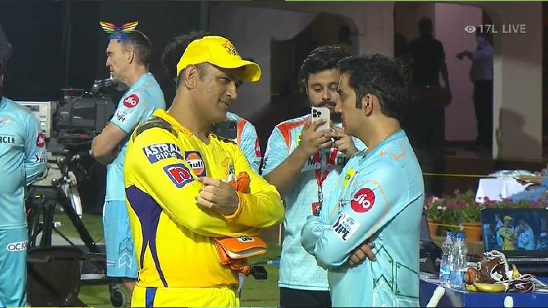 CSK vs LSG Photo Story Gautam gambhir and MS Dhoni had conversation after match