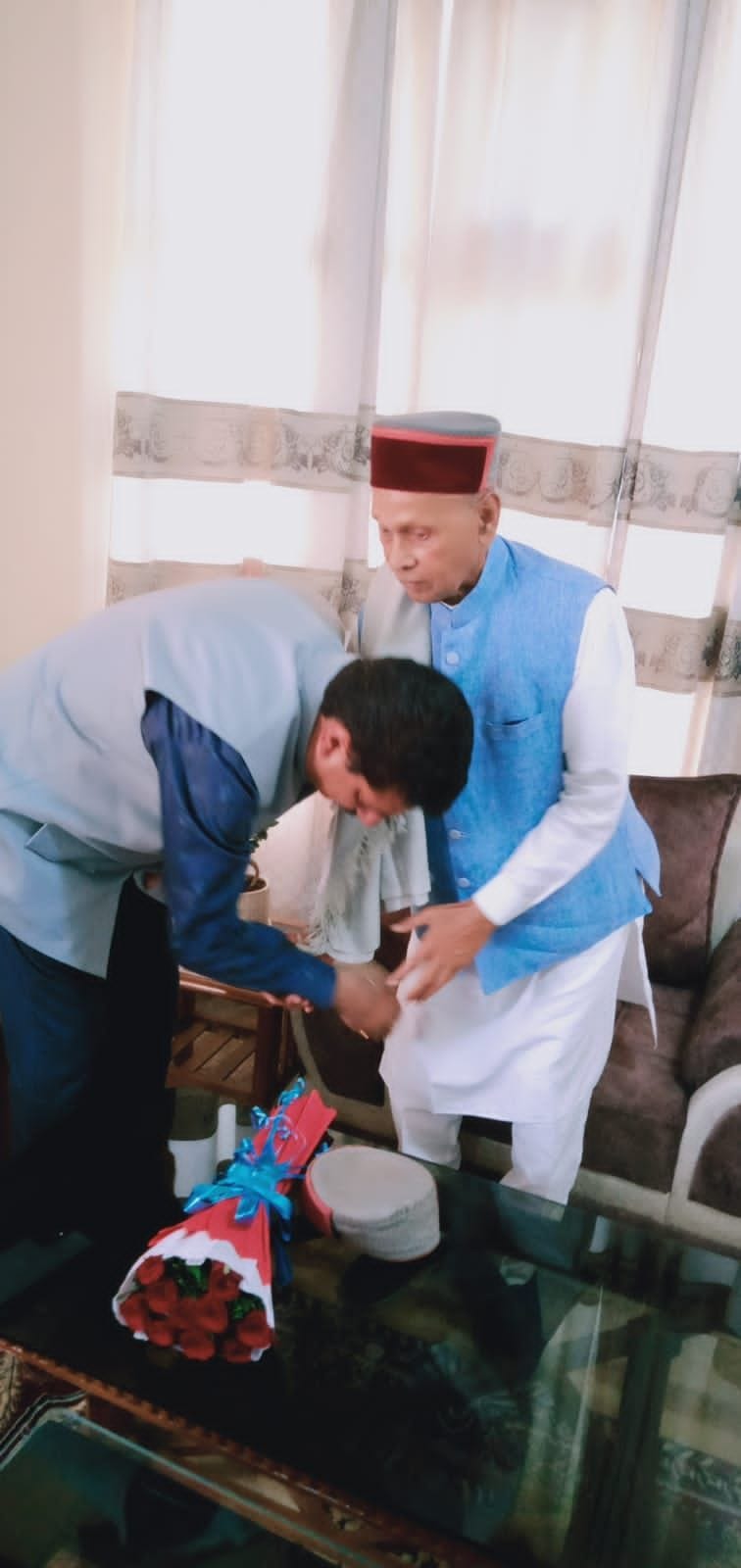 Forest Minister Rakesh made a courtesy call on Dhumal