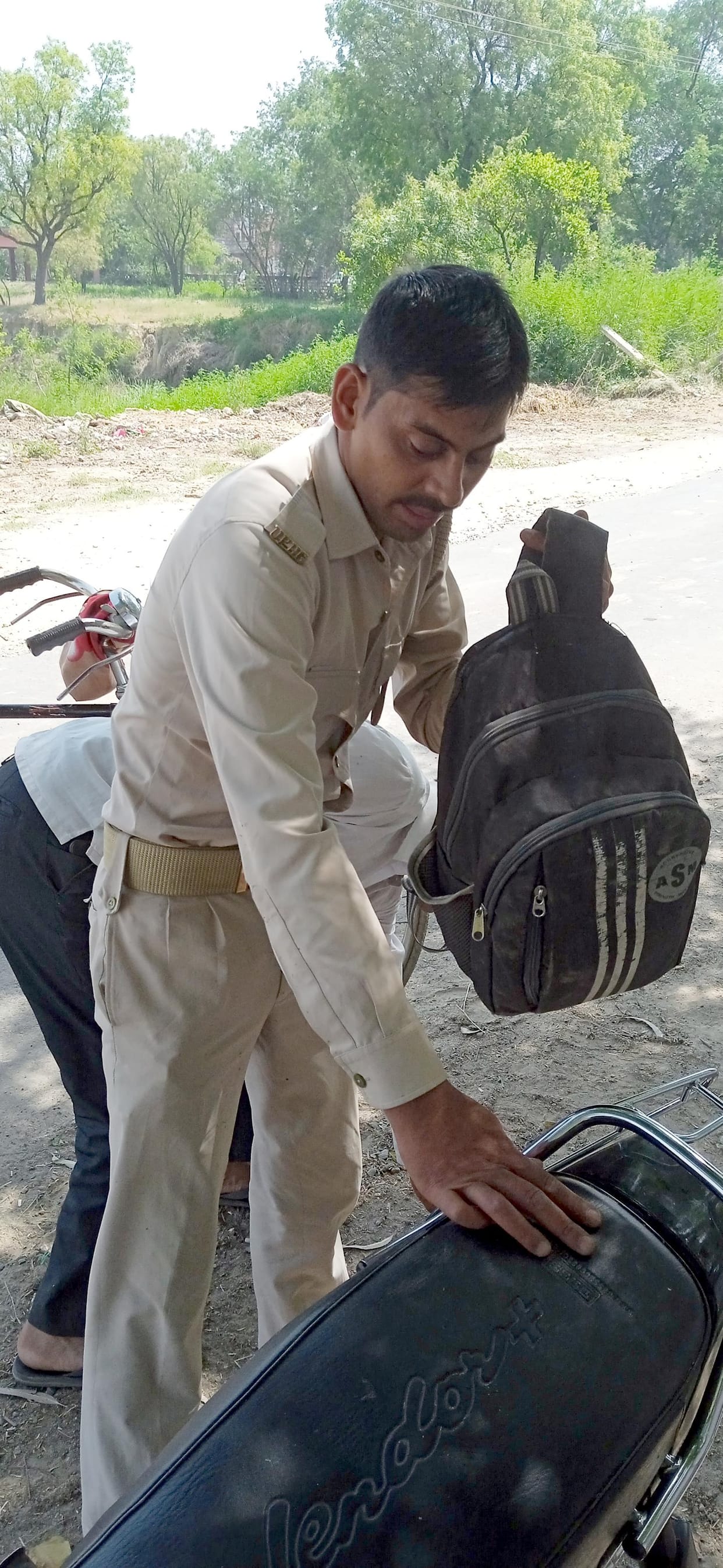 Drunk home guard fell with bike