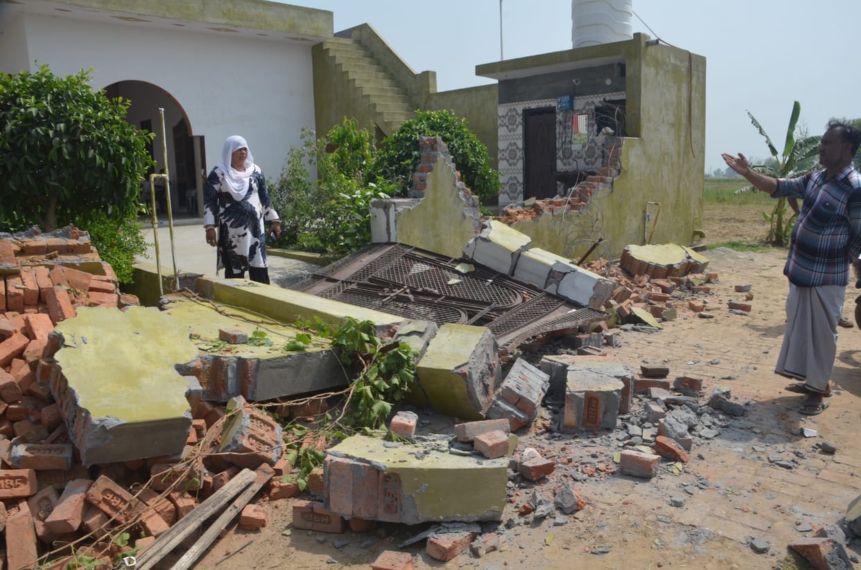 Illegally demolished the construction done by cutting the colony