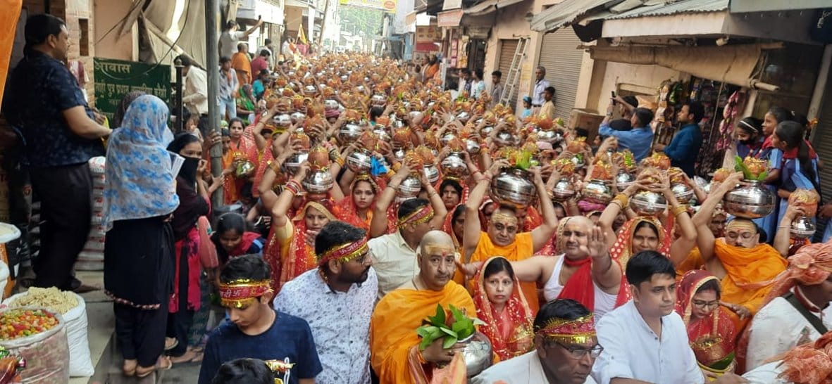 100 Kundiya Aryut Mahachandi Mahayagya begins with Kalash Yatra.