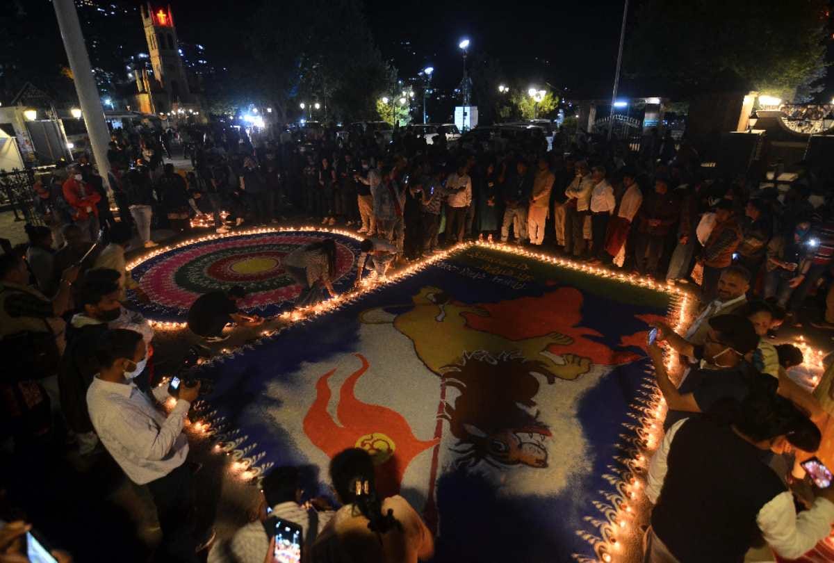 Hindu New Year 2022: 1100 lamps were lit on the ridge of Shimla, also made a grand rangoli