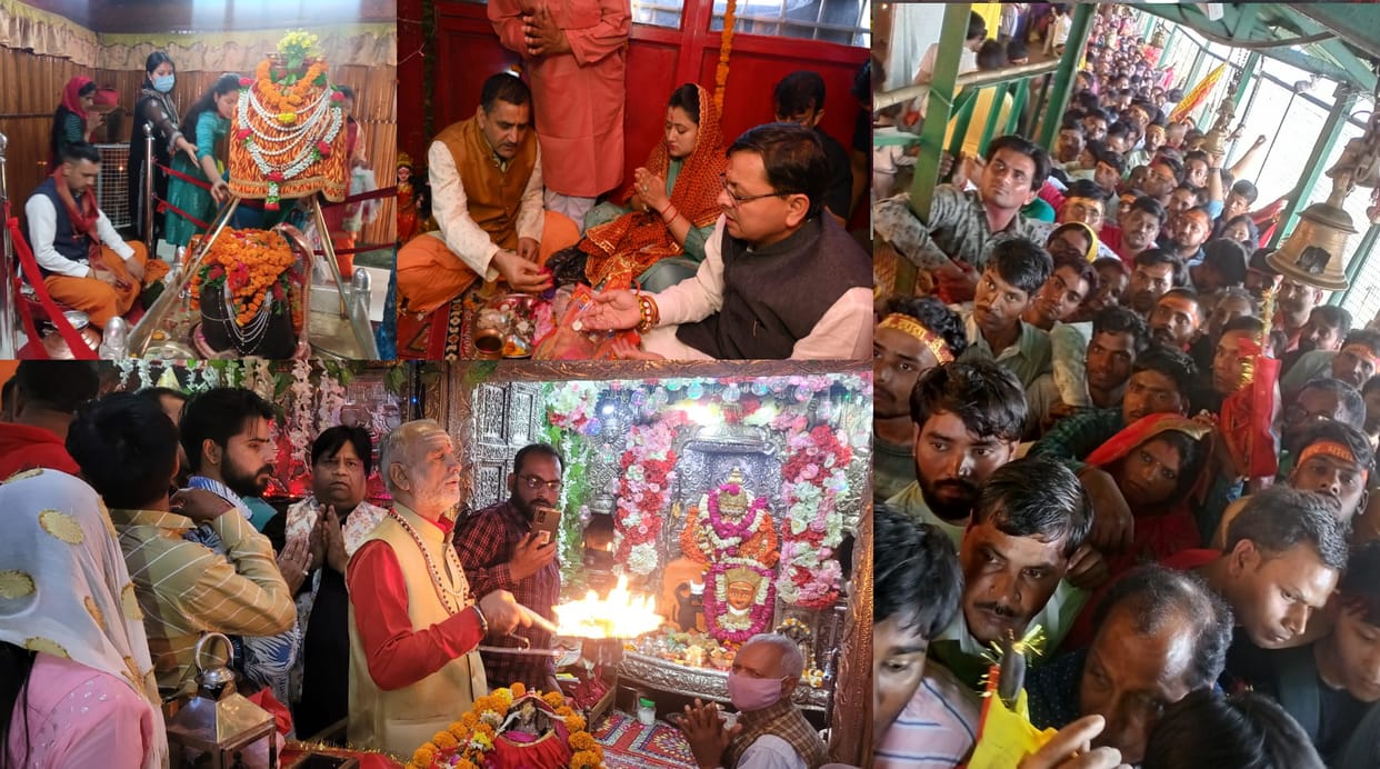 Chaitra navratri 2022: Devotees gathered in temples on the first day,Crowd of devotees engaged in Maa Shaktipeeths in Uttarakhand