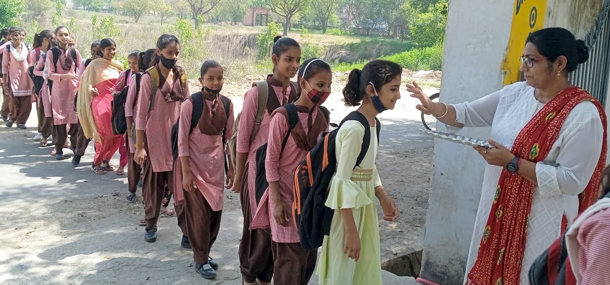 Children's new academic session started with Tilak and Havan worship