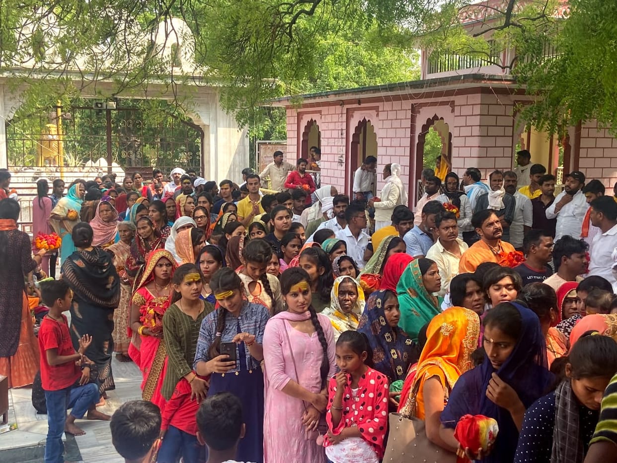 Worship of the power in temples and homes