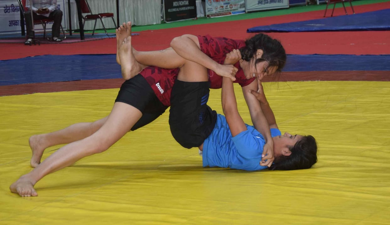 Vishnu won the gold medal in the boys' 98 kg weight category