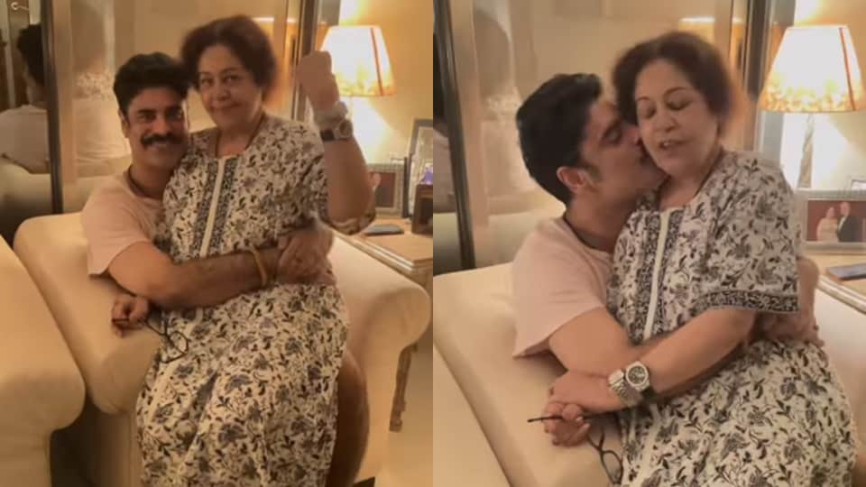 video viral of anupam kher wife kirron kher sitting on lap of her son sikander