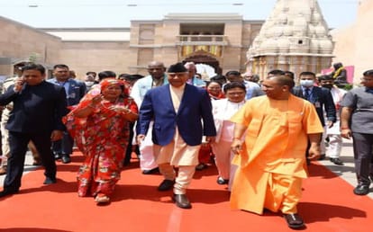Nepal PM Sher Bahadur Deuba wife  Arzu Rana Deuba  thanks PM Modi and UP CM Yogi Adityanath for  Kashi Vishwanath corridor in Varanasi