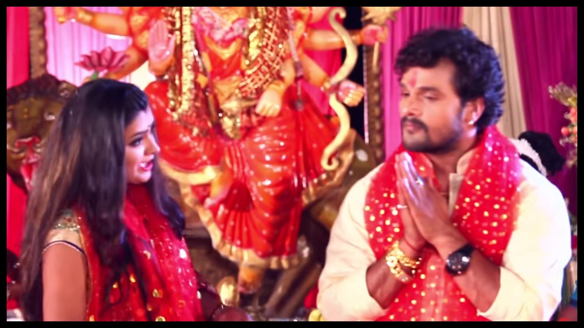 Bhojpuri singer Khesari lal yadav devi geet duara jagrata hoi video getting viral on social media