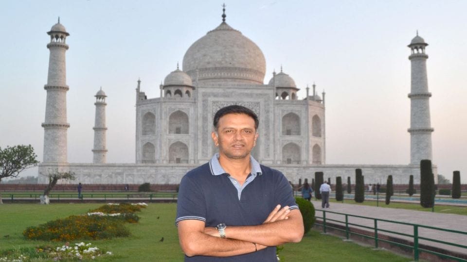 Indian cricket team coach Rahul Dravid visited the Taj Mahal with his family