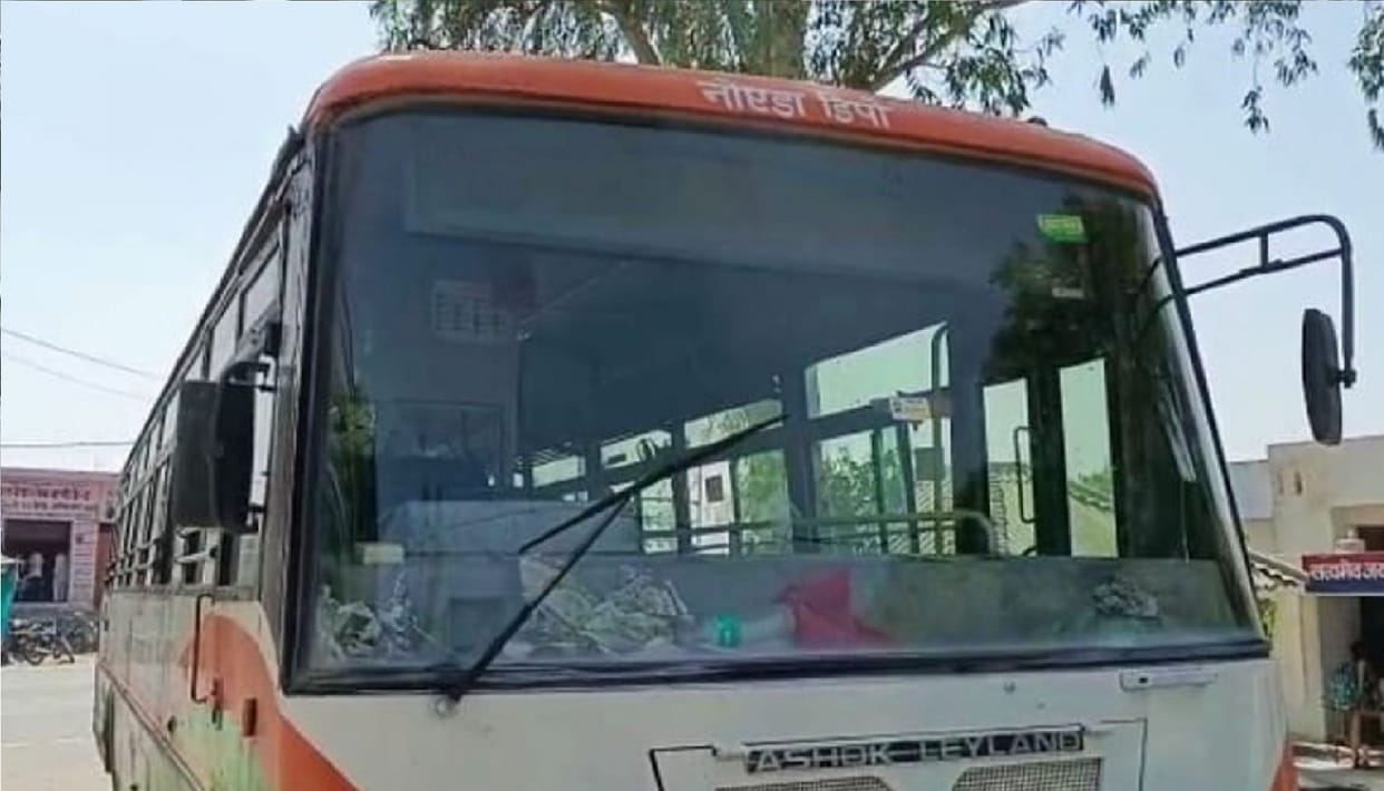Road accident in Badaun Bus crushes mother and son death on spot