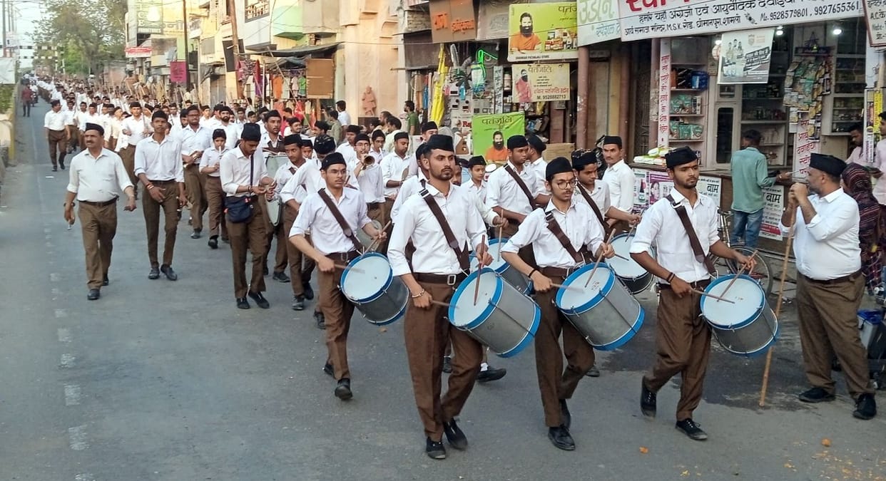 Rashtriya Swayamsevak Sangh volunteers did path movement