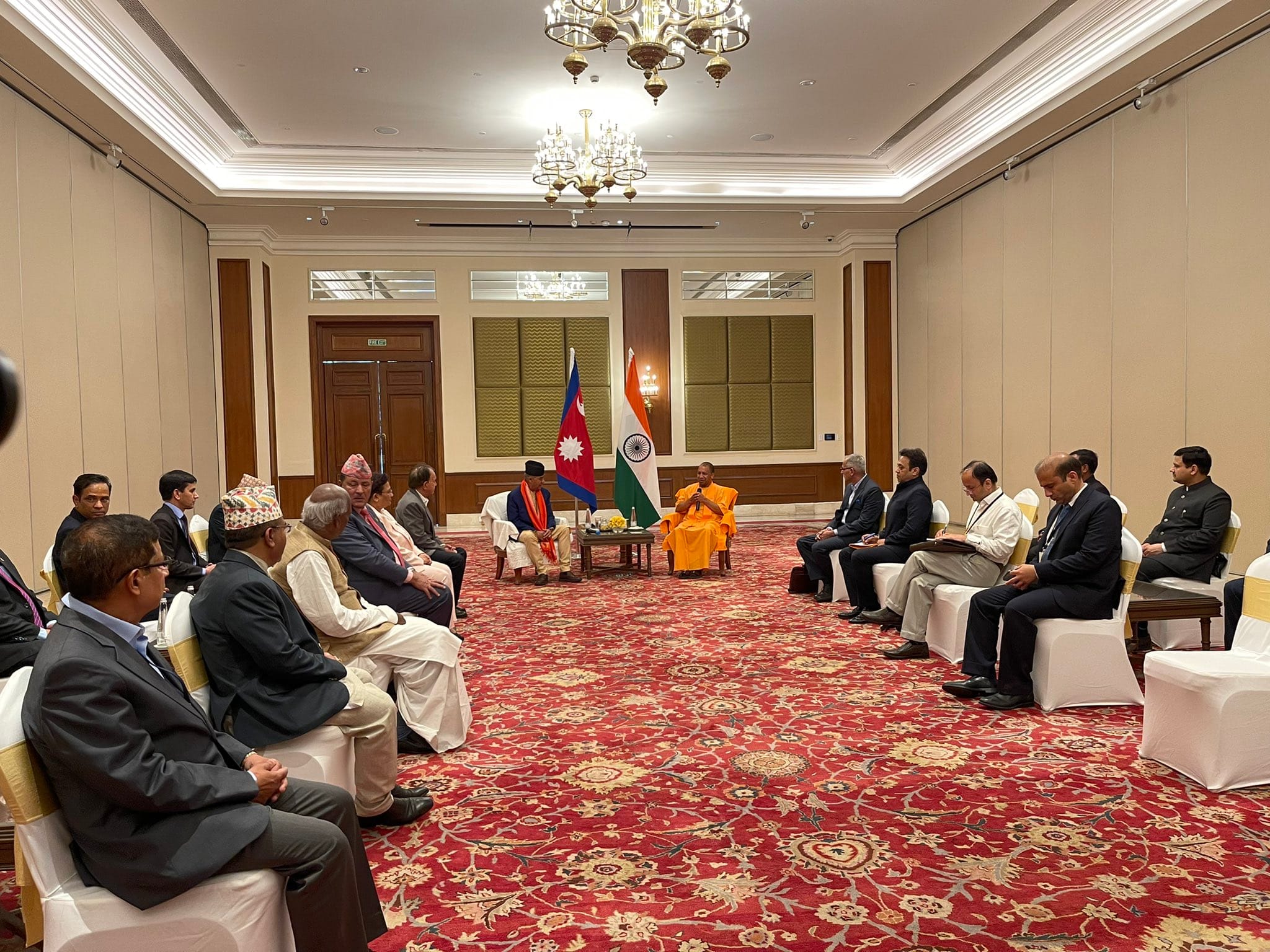 ,nepal prime minister sher bahadur deuba varanasi visit with cm yogi  blessed with hospitality of banaras kashi vishwanath dham pashupati nath mandir