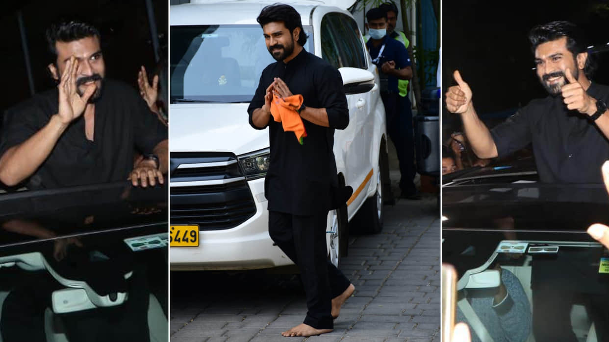 RRR Actor Ram Charan Seen Walking in Barefoot Actor will Celibacy for 41 days Know About His Black Clothes Truth