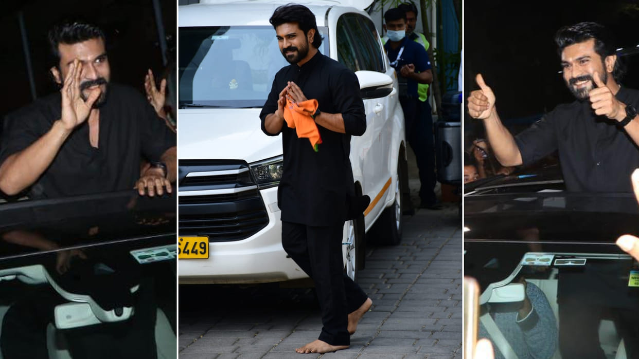 RRR Actor Ram Charan Seen Walking in Barefoot Actor will Celibacy for 41 days Know About His Black Clothes Truth
