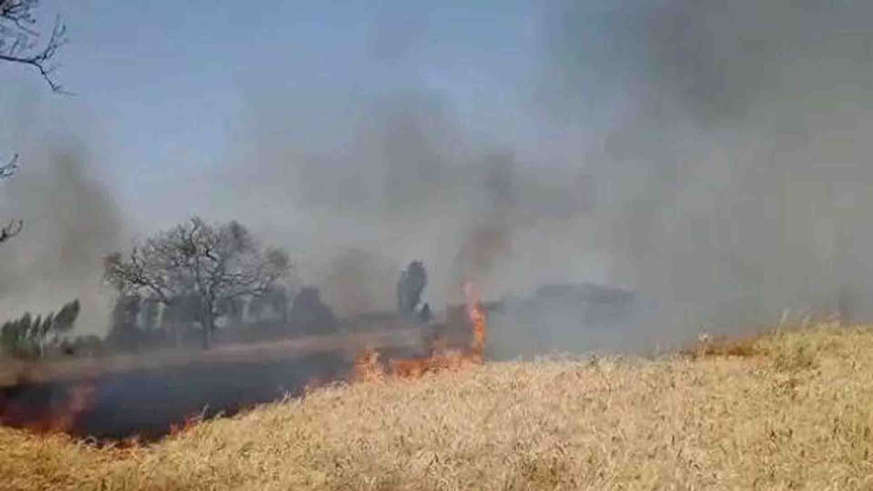 Chitrakoot forest fire reached the railway track