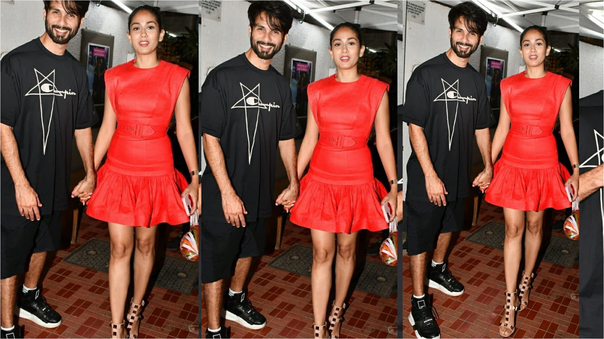 mira rajput out for dinner date with shahid kapoor in mini red dress