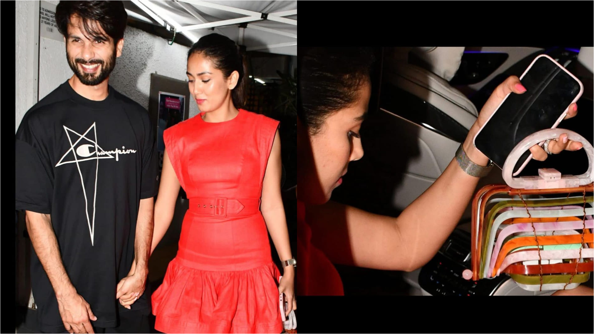 mira rajput out for dinner date with shahid kapoor in mini red dress