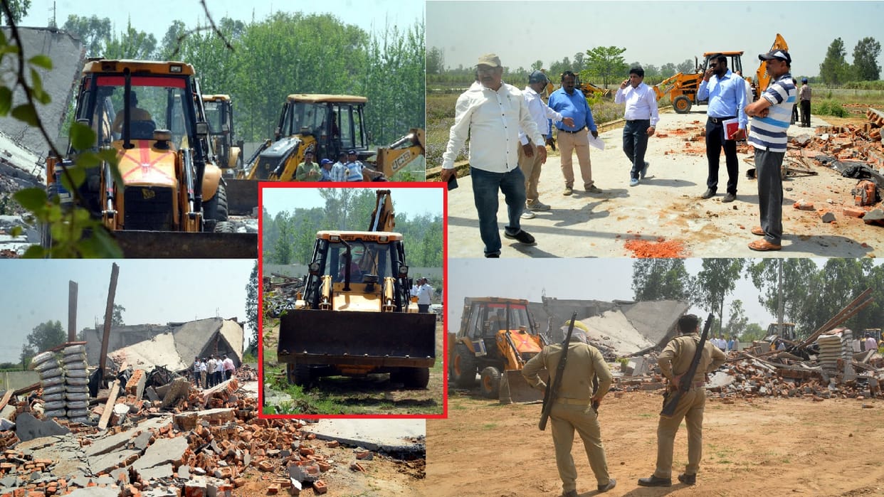 Muzaffarnagar News: MDA team demolished three buildings by bulldozer see photos