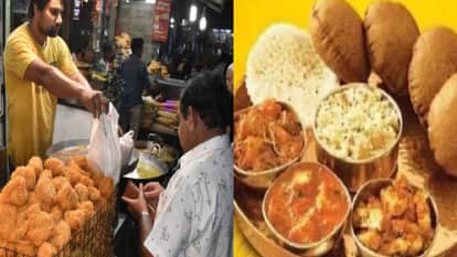 सेवई खरीदते लोग व व्रत की थाली