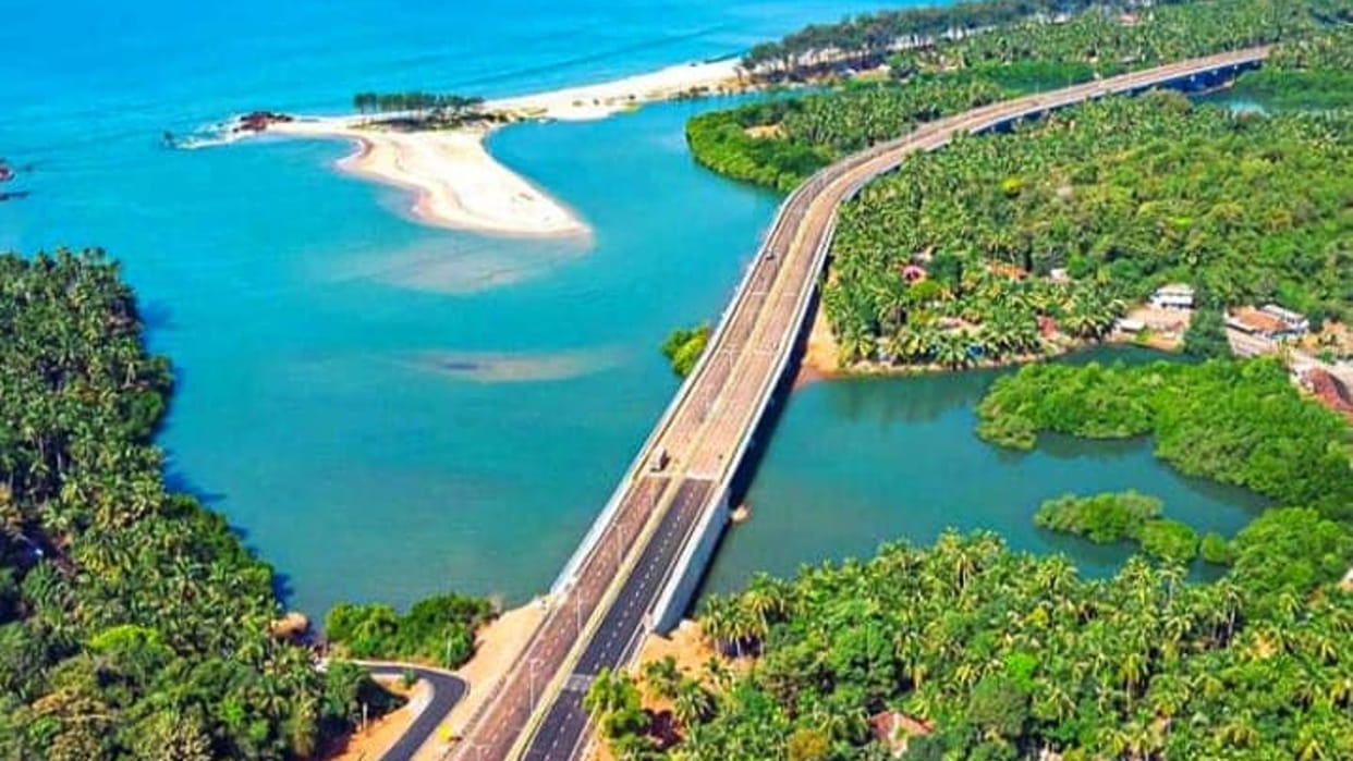 Travel Trip India Floating Bridge Situated at Beypore Kozhikode Beach Kerala