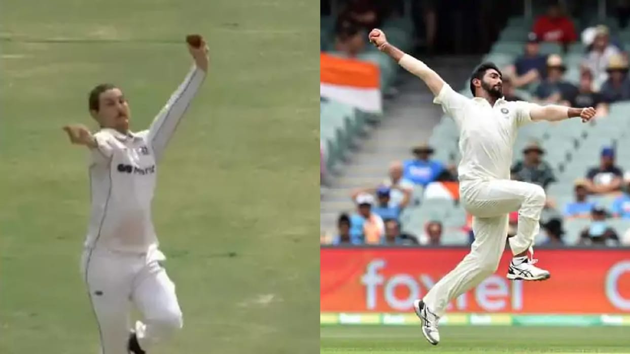 Australian player nic maddinson copied jasprit bumrah action bowls yorker bowl