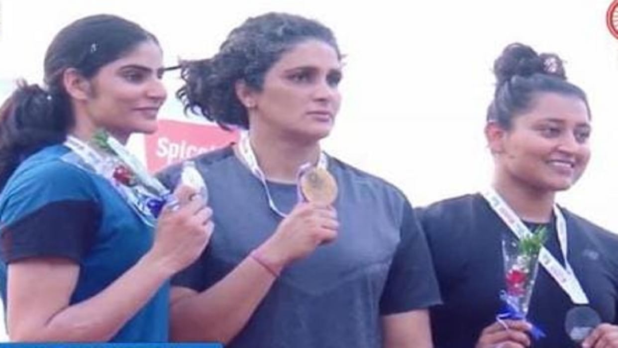 Seema Poonia won gold medal in 25th National Federation Cup Senior Athletics Competition