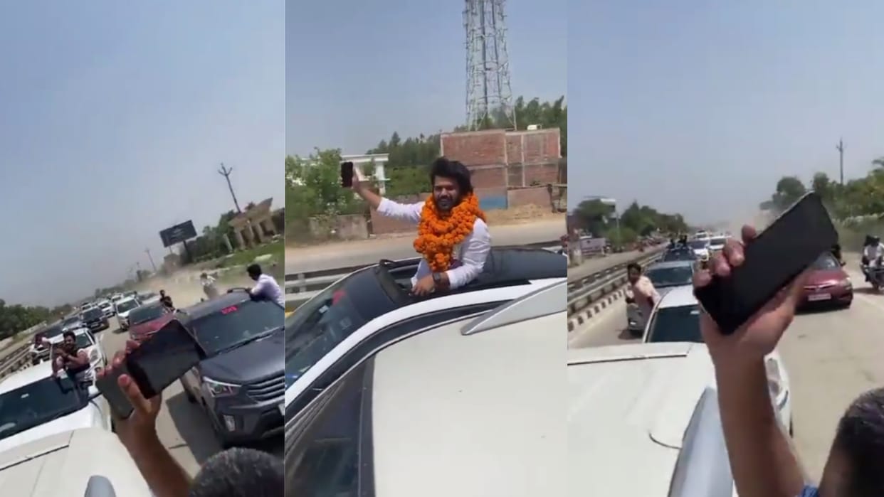 Rape accused did procession after release from jail in Lucknow.