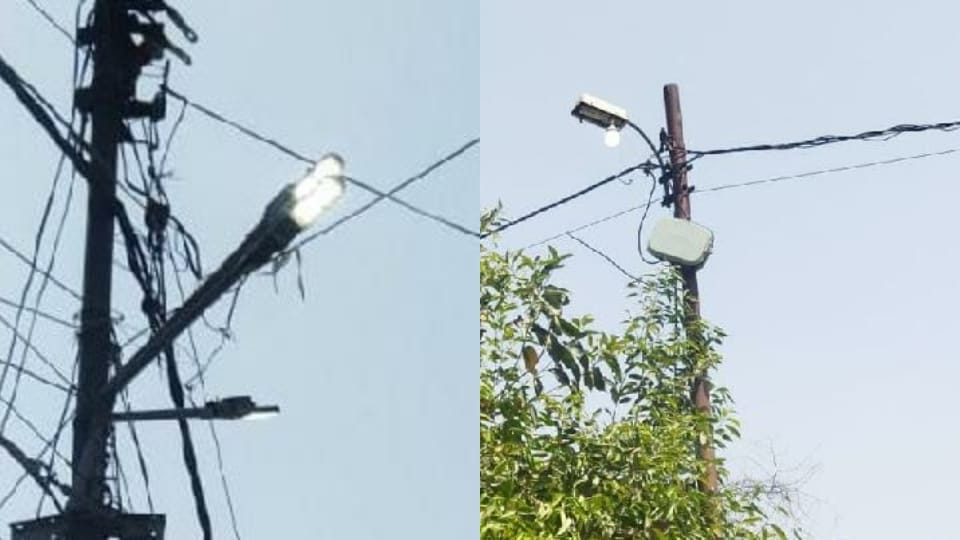 street lights are burning even during the day responsible are not paying attention in  etah
