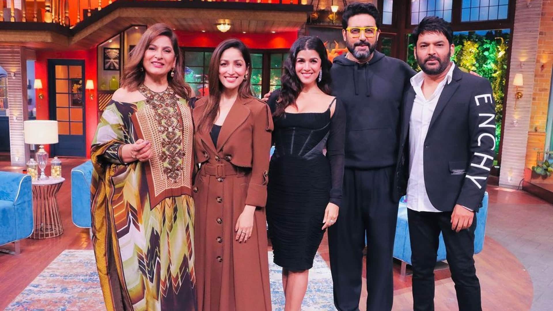 Abhishek Bachchan arrives to promote dasvi on Kapil Sharma Show watch dasvi ott Netflix and jio cinema on 7 april