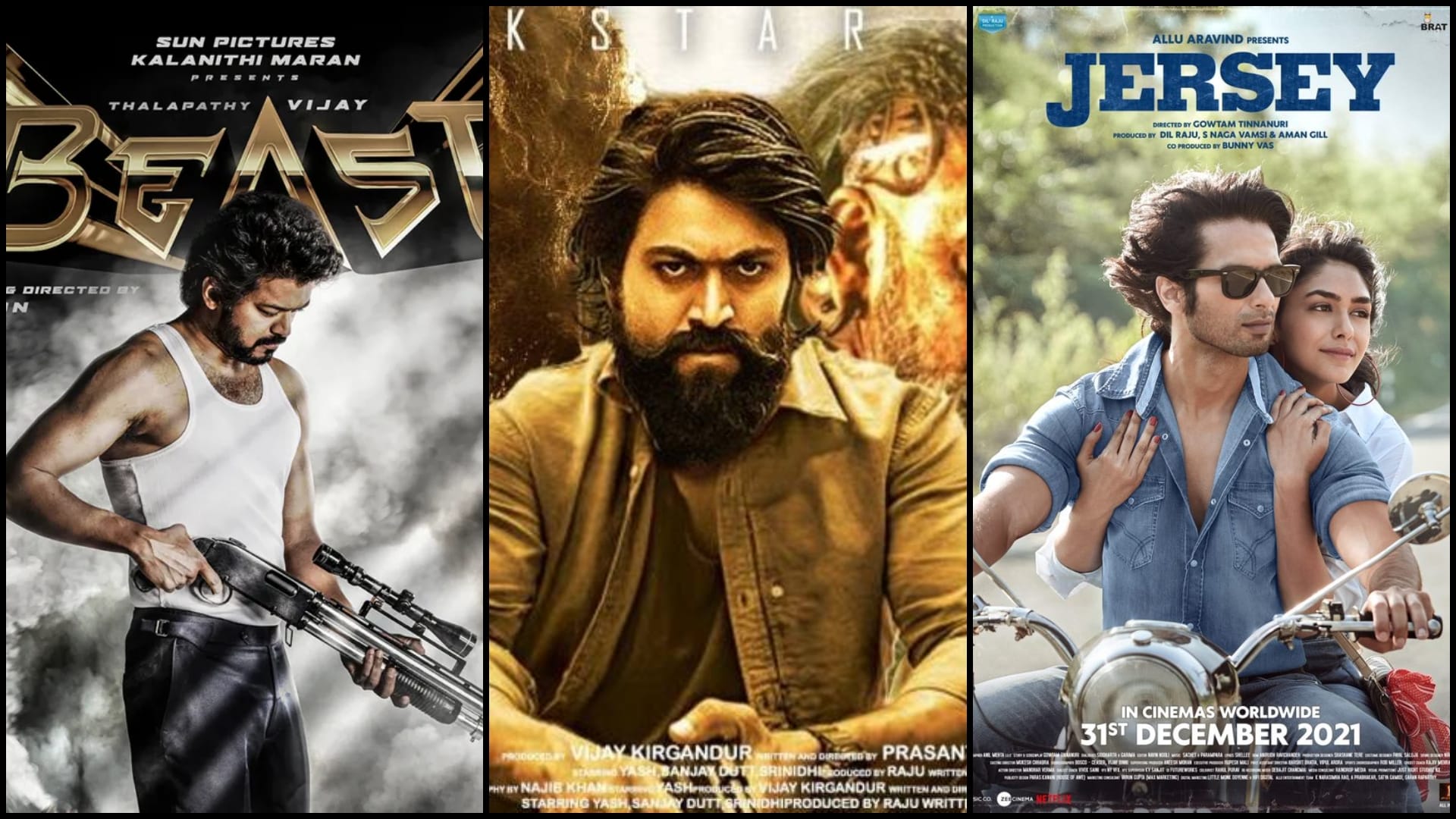 Box Office Collection Jersey KGF2 Beast Story Start Cast Review Preview Release date Advance booking Shahid Yash Vijay