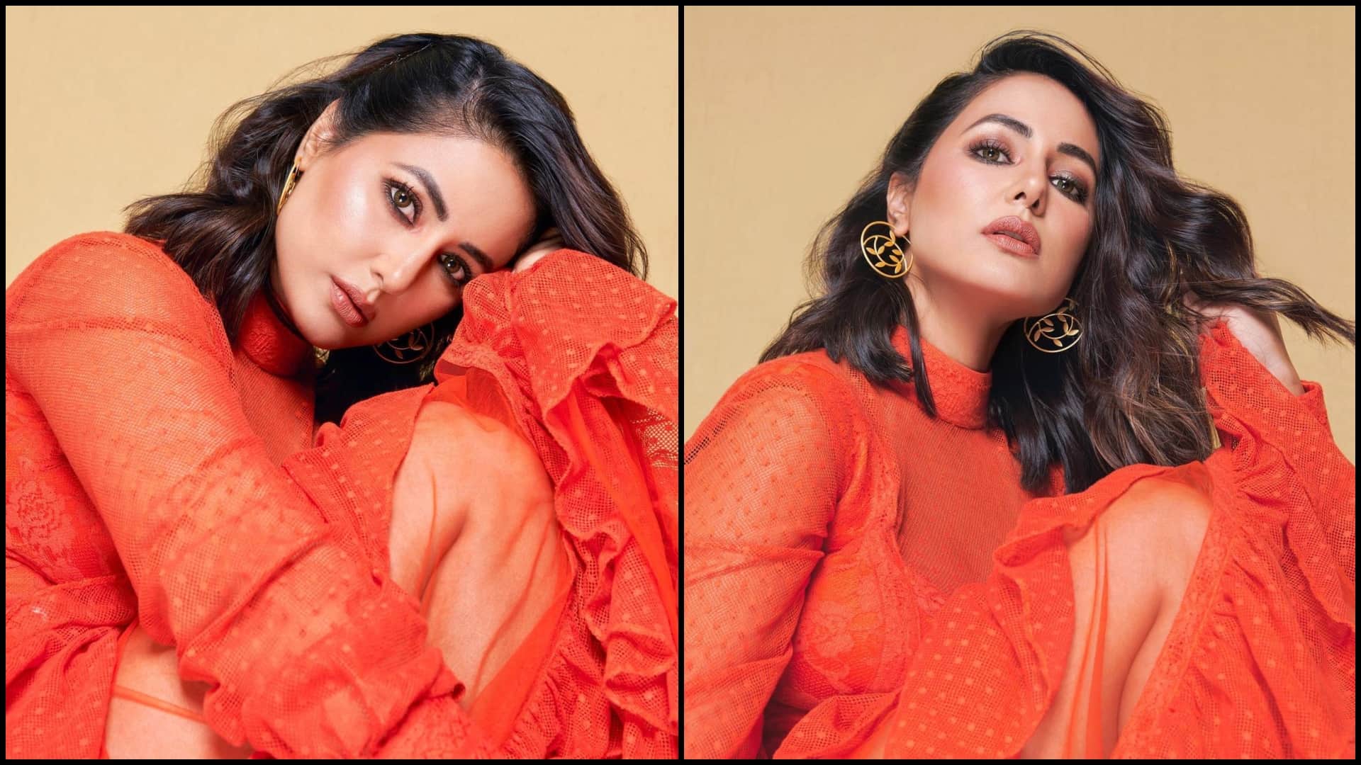 Actress Hina Khan Beach Photos in Blue Bikini Dress Glamorous Look See Images News in Hindi