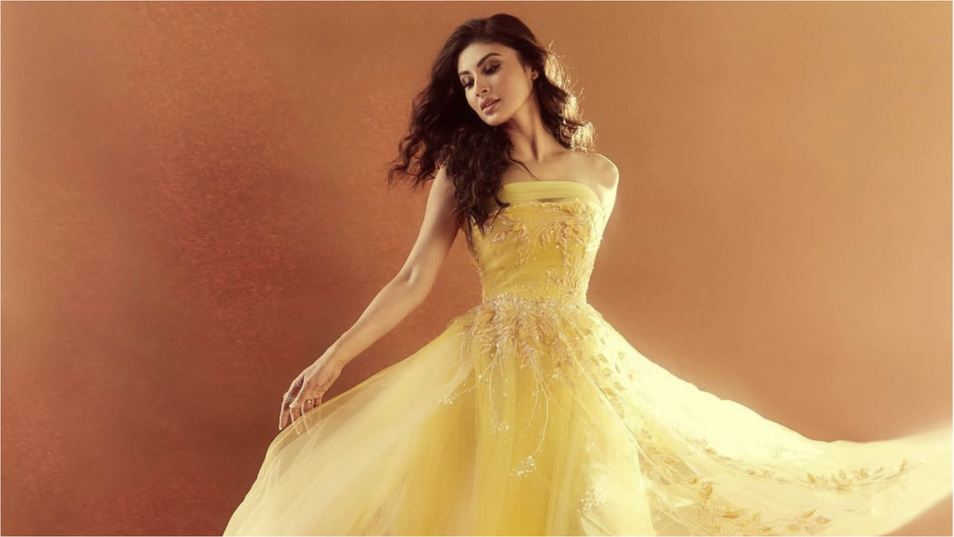 mouni roy looks gorgeous in sunshine yellow gown worth one lakh