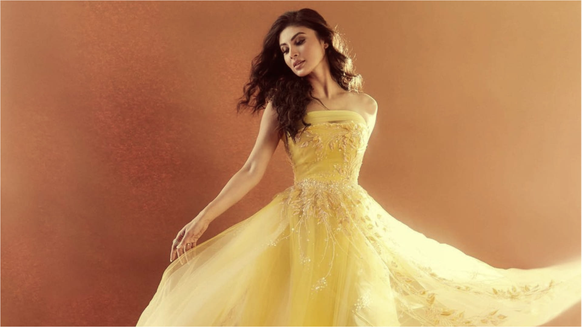 mouni roy looks gorgeous in sunshine yellow gown worth one lakh