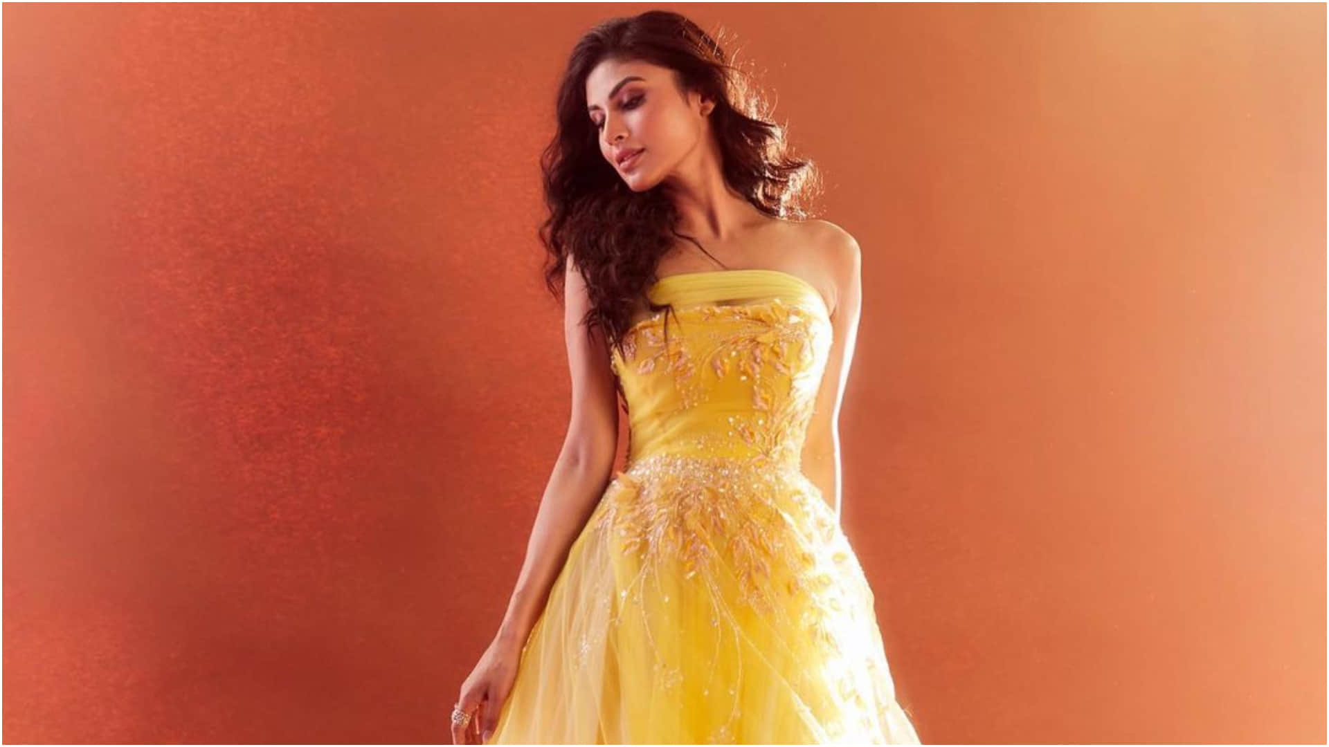 mouni roy looks gorgeous in sunshine yellow gown worth one lakh