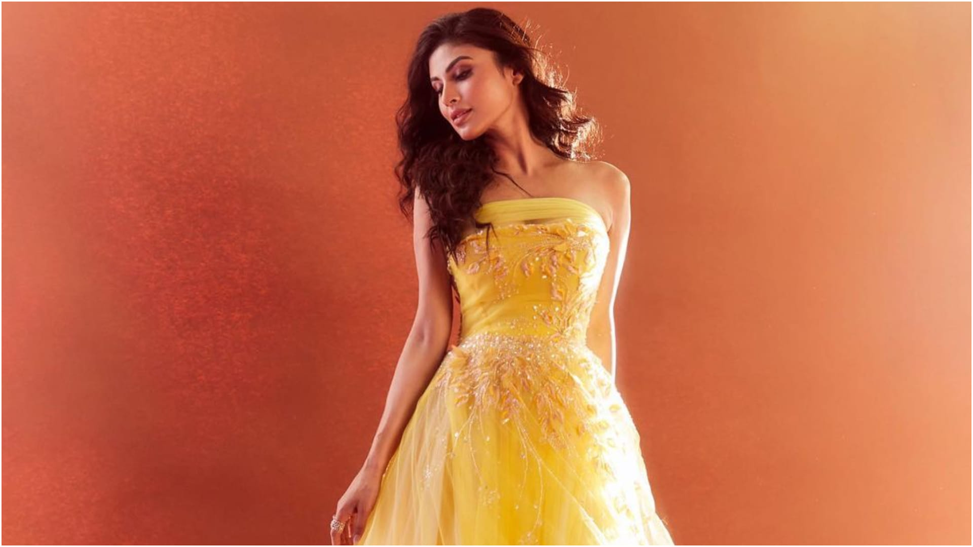 mouni roy looks gorgeous in sunshine yellow gown worth one lakh