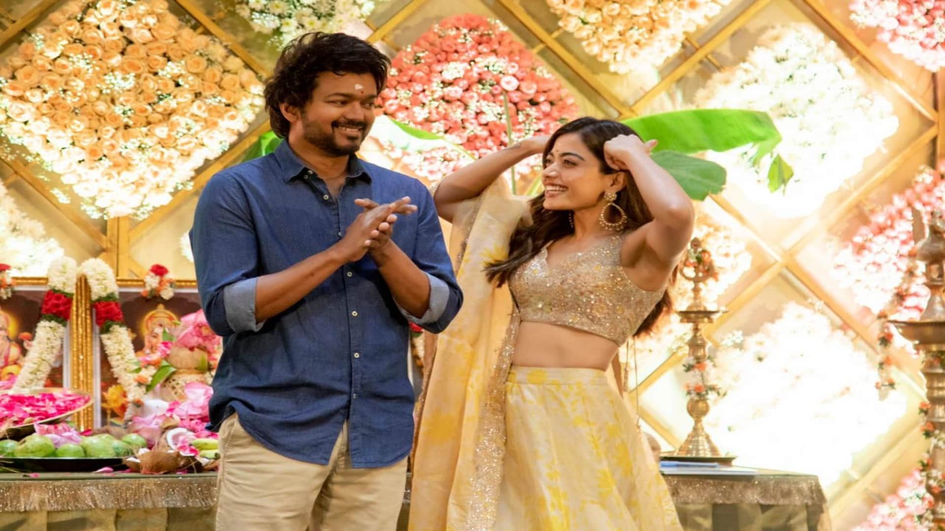Thalapathy66: rashmika mandanna started the shooting of her second Tamil film see exclusive photos of actress with actor vijay